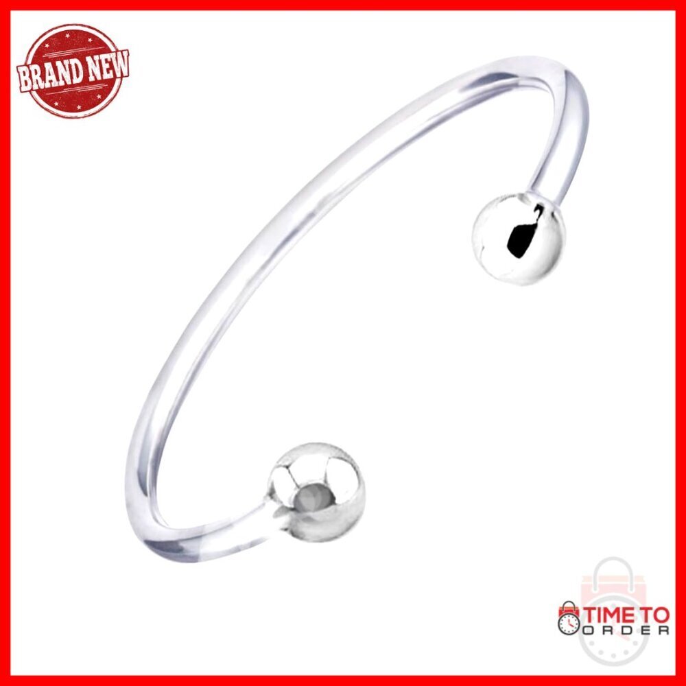 925 Sterling Silver Torque Bangle Bracelet for Men, 18cm Adjustable Cuff